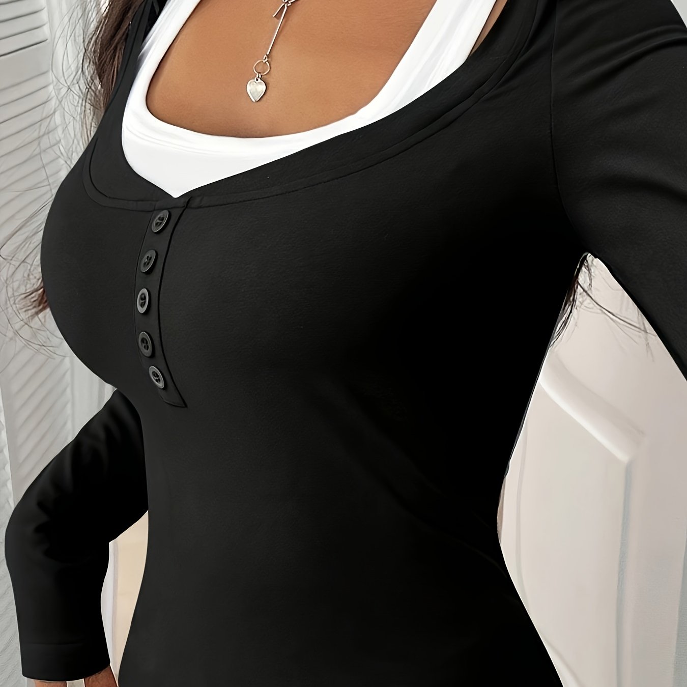 TEMU Fashionable Color Long Sleeve T-shirt