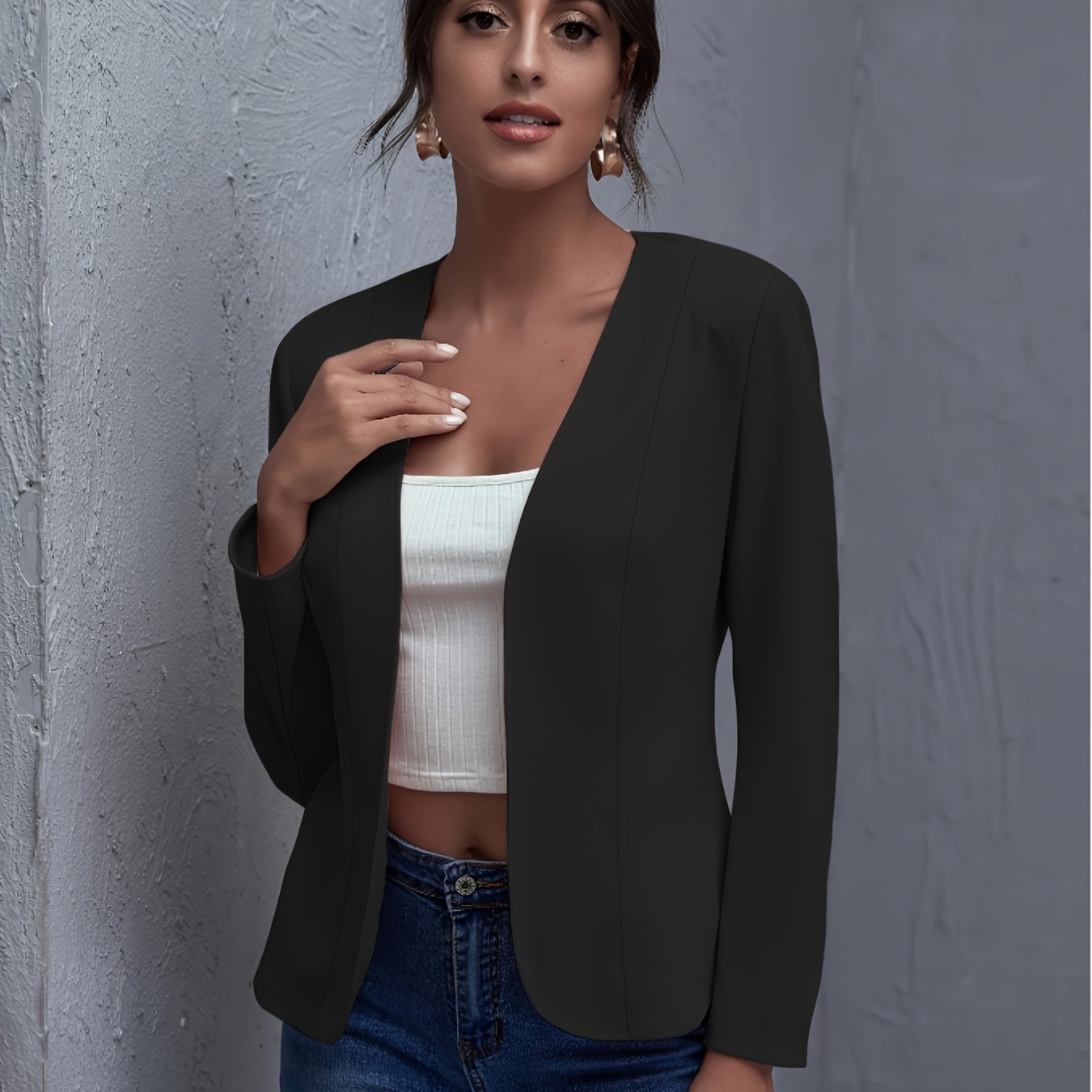 E-shop Damen Frühjahr/Sommer Uni-Farben Dünne Langarm Knopfleiste Cardigan Jacke, Einfach Business Elegant Urlaub Casual Mantel