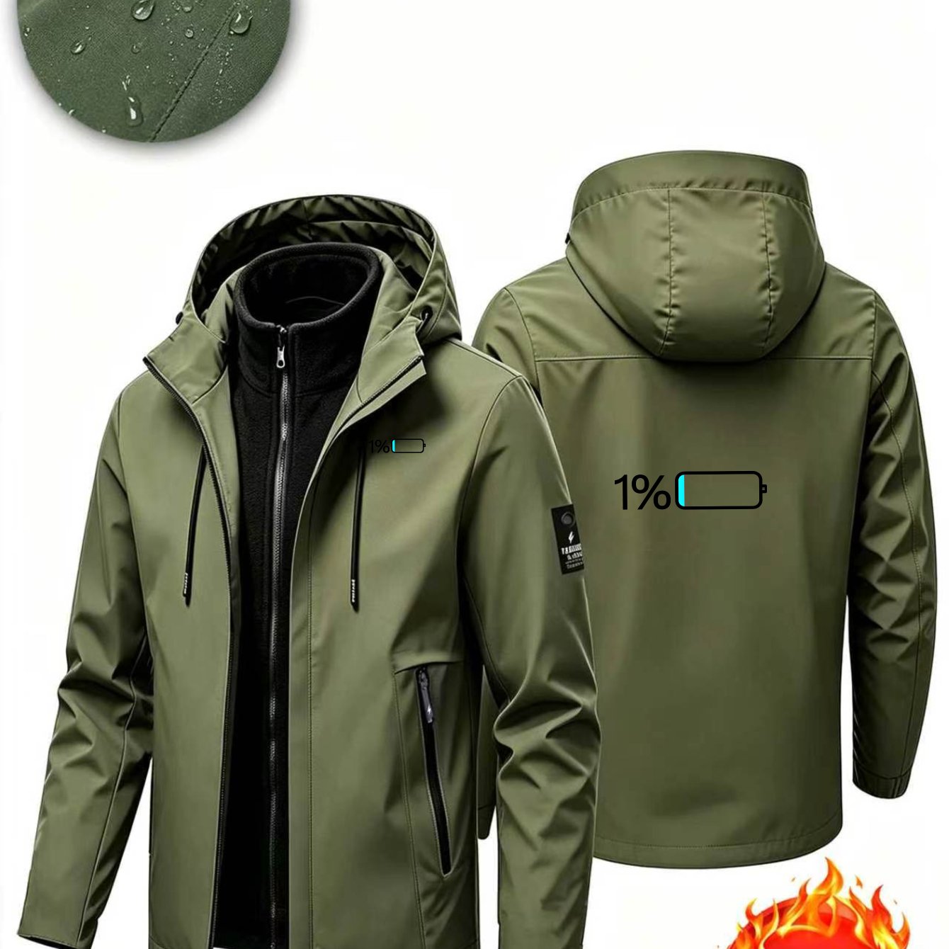 Men's 3-in-1 High Quality Windproof Jacket with Removable Liner