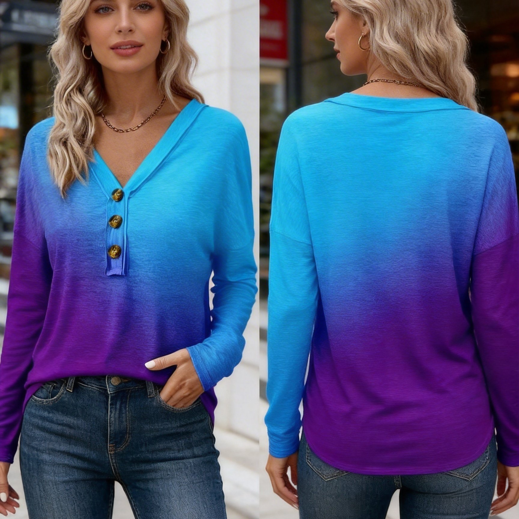 Plus Size, Plus-size Gradient Top
