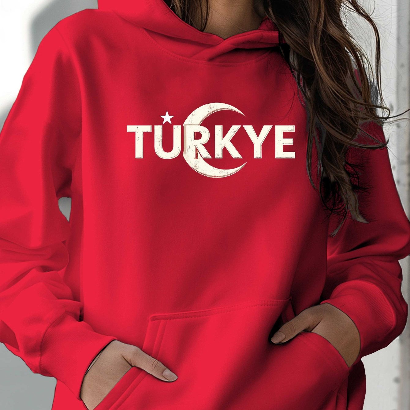 TEMU Turkish Star Women's Coded Hooded Sweatshirt
