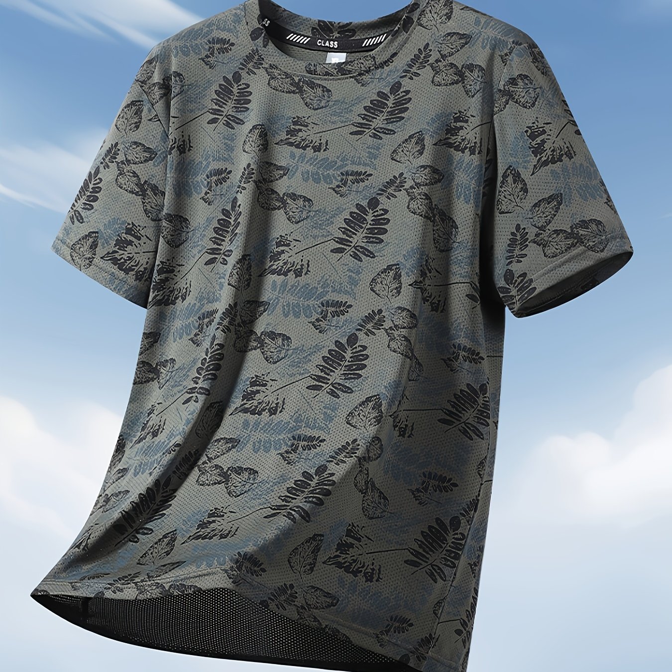 TEMU Men's Plus Size Extended Length T-shirt, Plus Size Crew Neck Raglan Short Sleeve Summer Nighttime Reflective Fitness Outdoor Running T-shirt,