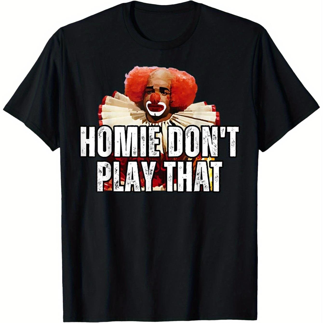 TEMU Retro 90s Don' That Clown Graphic Tee - 100% Short Sleeve Shirt, Casual Fit For Men & Sizes S-xxxl, Ideal Gift For Family & , Vintage T-shirts,