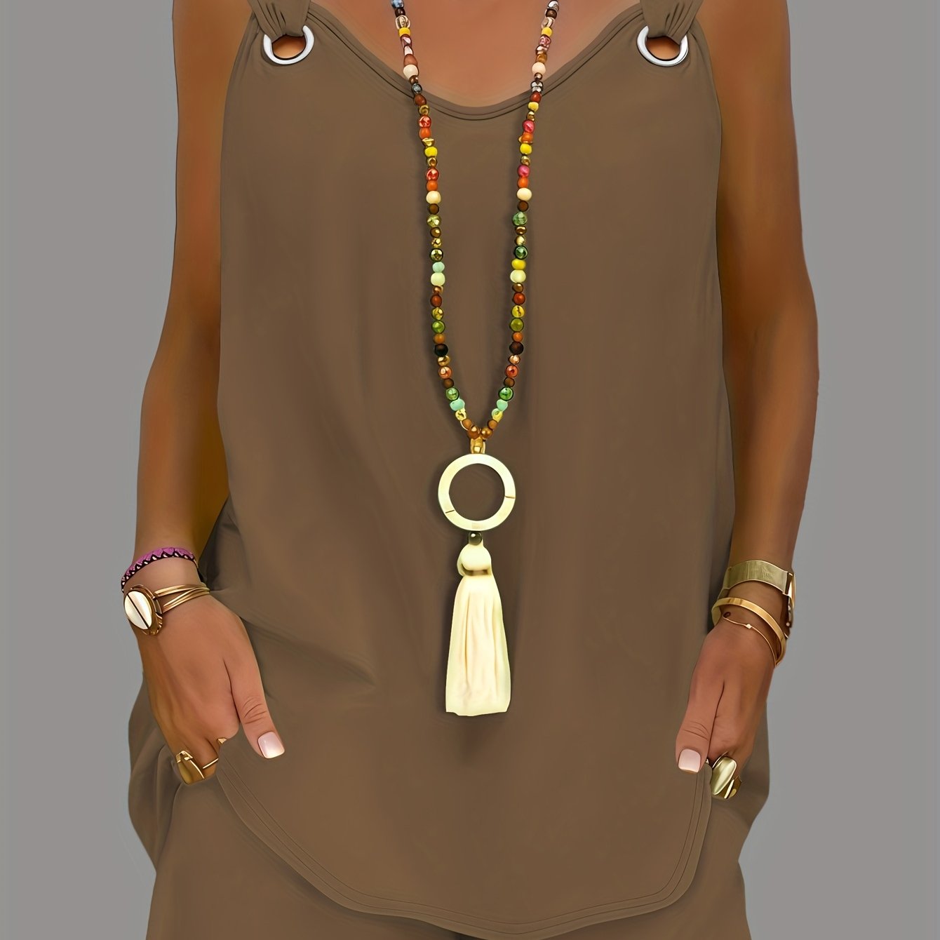 TEMU V-neck Solid Sleeveless Vest And Shorts Set, Women's Summer Outfit