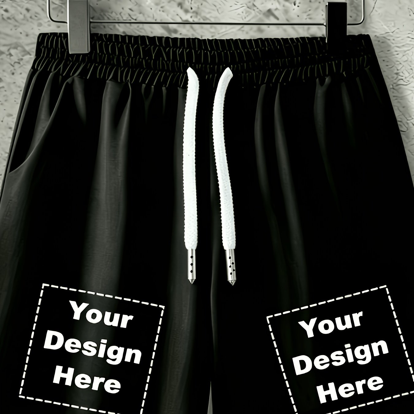 TEMU Diy [custom] Custom Image Men's Summer Athletic Shorts With Drawstring Waistband - Breathable Fabric, Suitable For Outdoor Running, Hiking, Golf