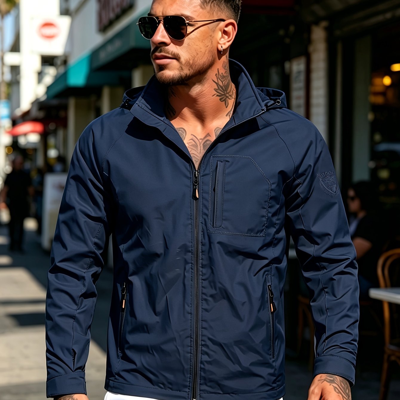 TEMU Men's Fishing Jacket Casual Sport Coat, Stylish And Versatile Men's Hooded Jacket With Detachable Hood Design. Easy And Multi-functional