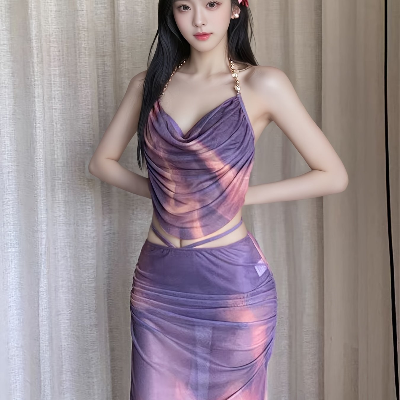 TEMU 3-in-1 Bikini Set, Covering Swimsuit, Swimsuit Long Dress, Beach Swimsuit, Swimming