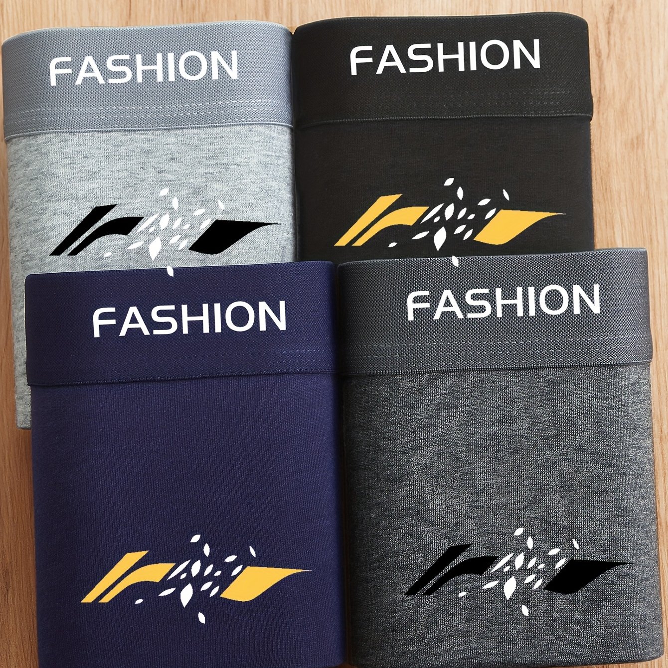 TEMU 4pcs Fashion High-end Series - Men' Underwear 4pcs Set Comfortable Breathable Flat Corner Underpants