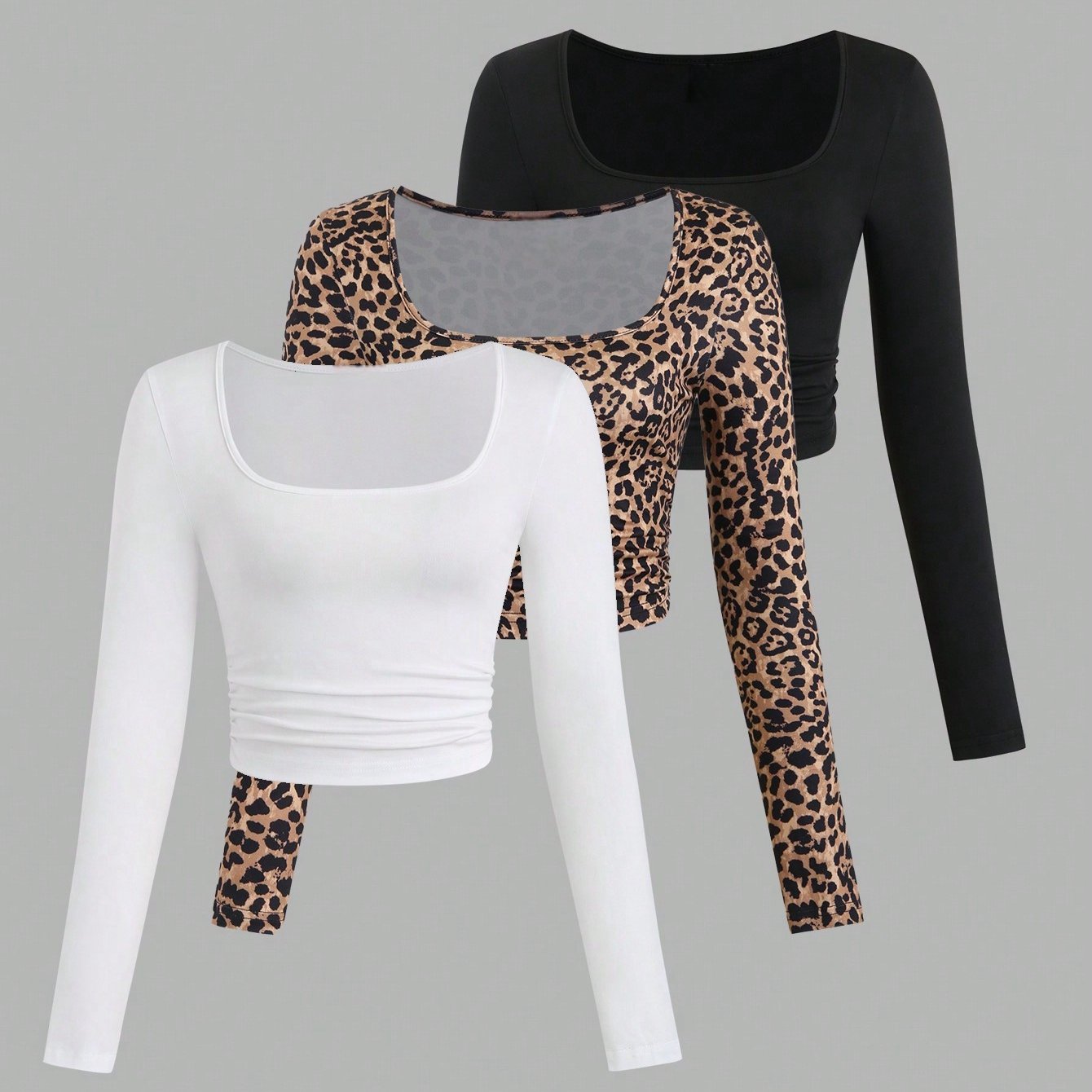 TEMU ensemble pièces pour femme, élégant et slim, polyvalent, comprenant un t-shirt à manches longues, idéal pour et l'hiver