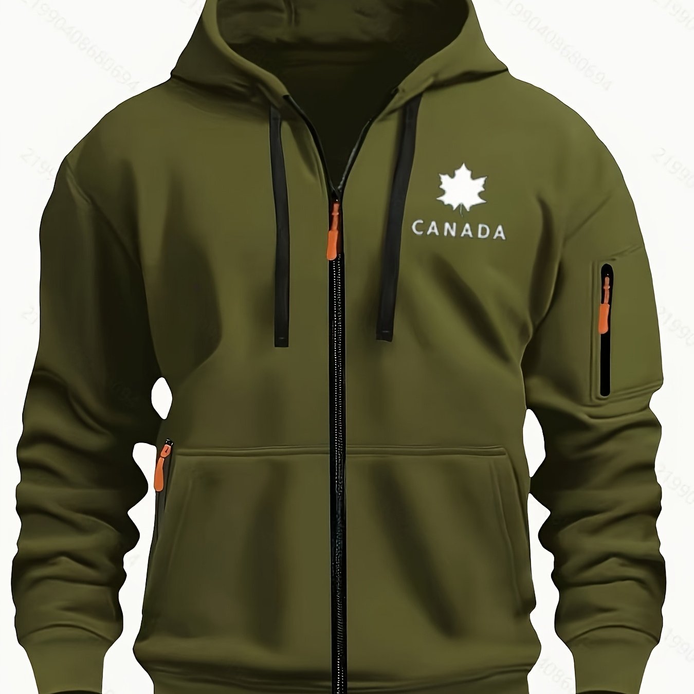 TEMU 's Hoodie. Solid Color Long Sleeve Open Front Hooded Sweatshirt Jacket, Casual Hooded Print Jacket