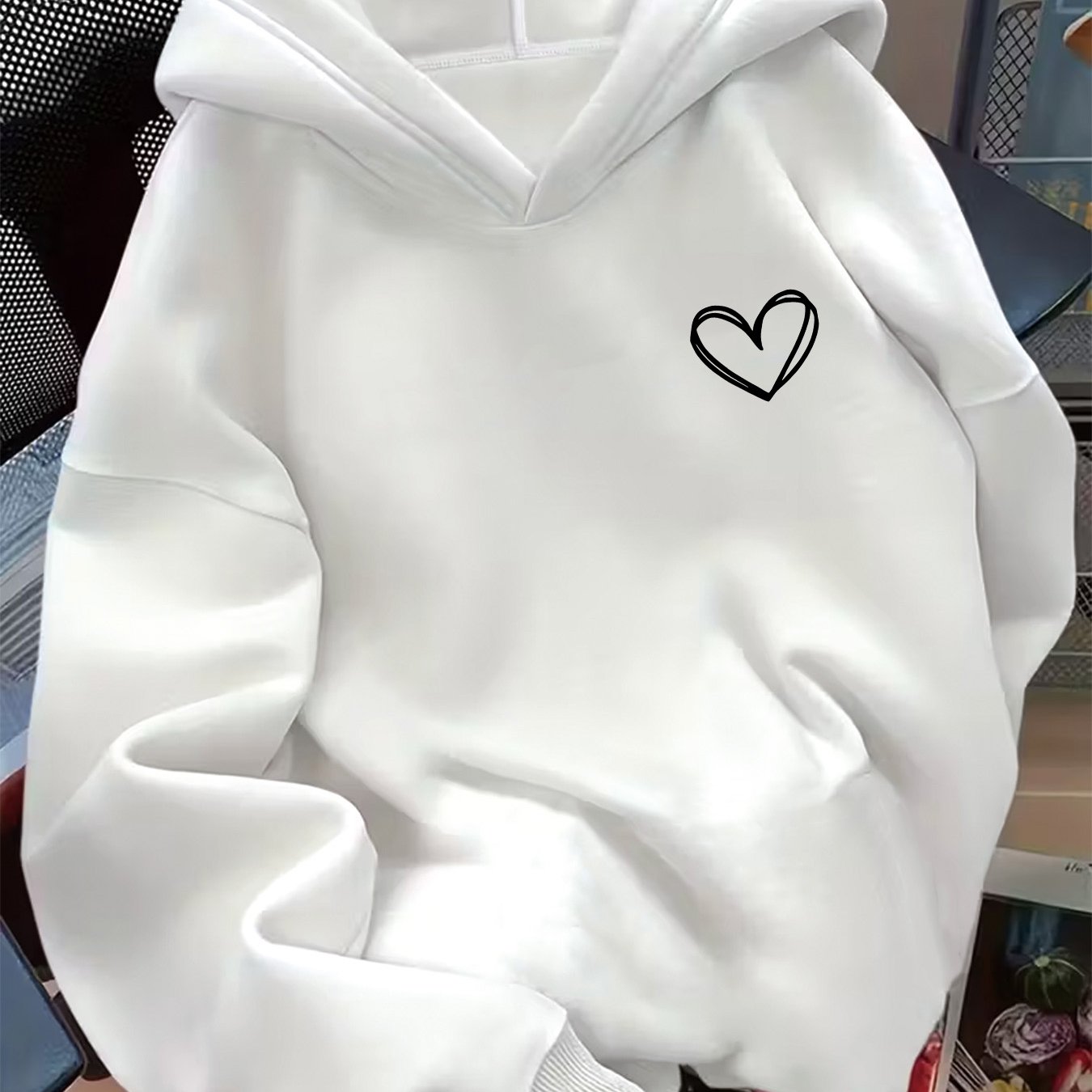 TEMU Women's Casual Hooded Sweatshirt - Comfortable Thickened Hoodie With Letter Print, Perfect For Autumn And Winter, Cozy And Warm, Casual Wear |