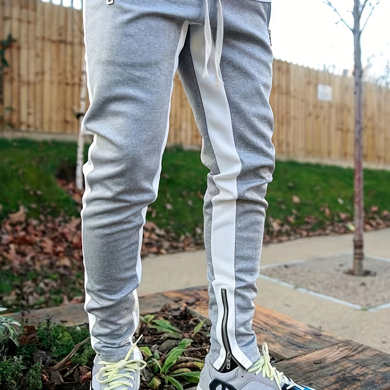 Mens ankle best sale zip track pants