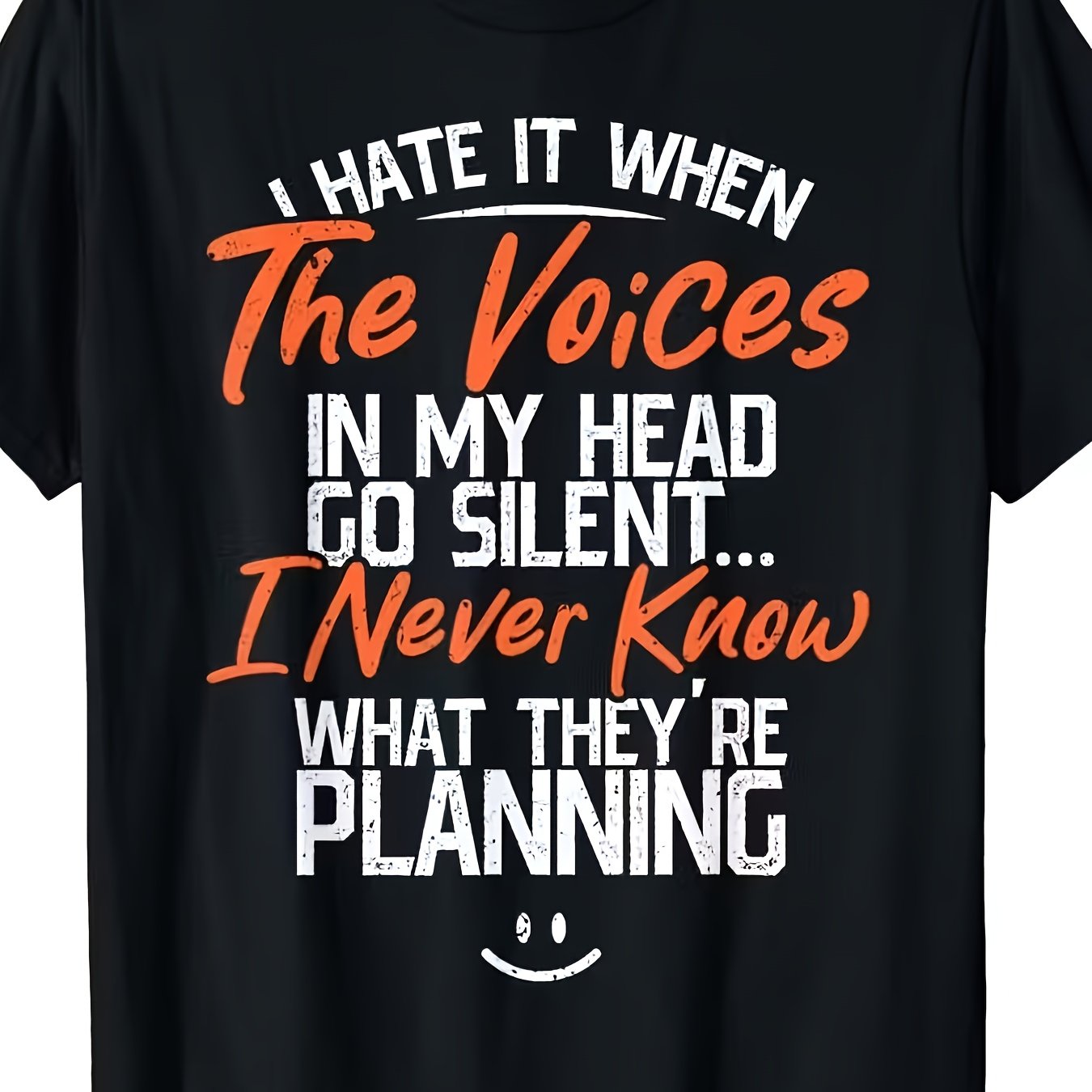 TEMU In My Head" Sarcastic Quote T-shirt, Comfortable And Stylish, Suitable For Casual And Casual Wear, Machine Washable, Black With Orange Text,