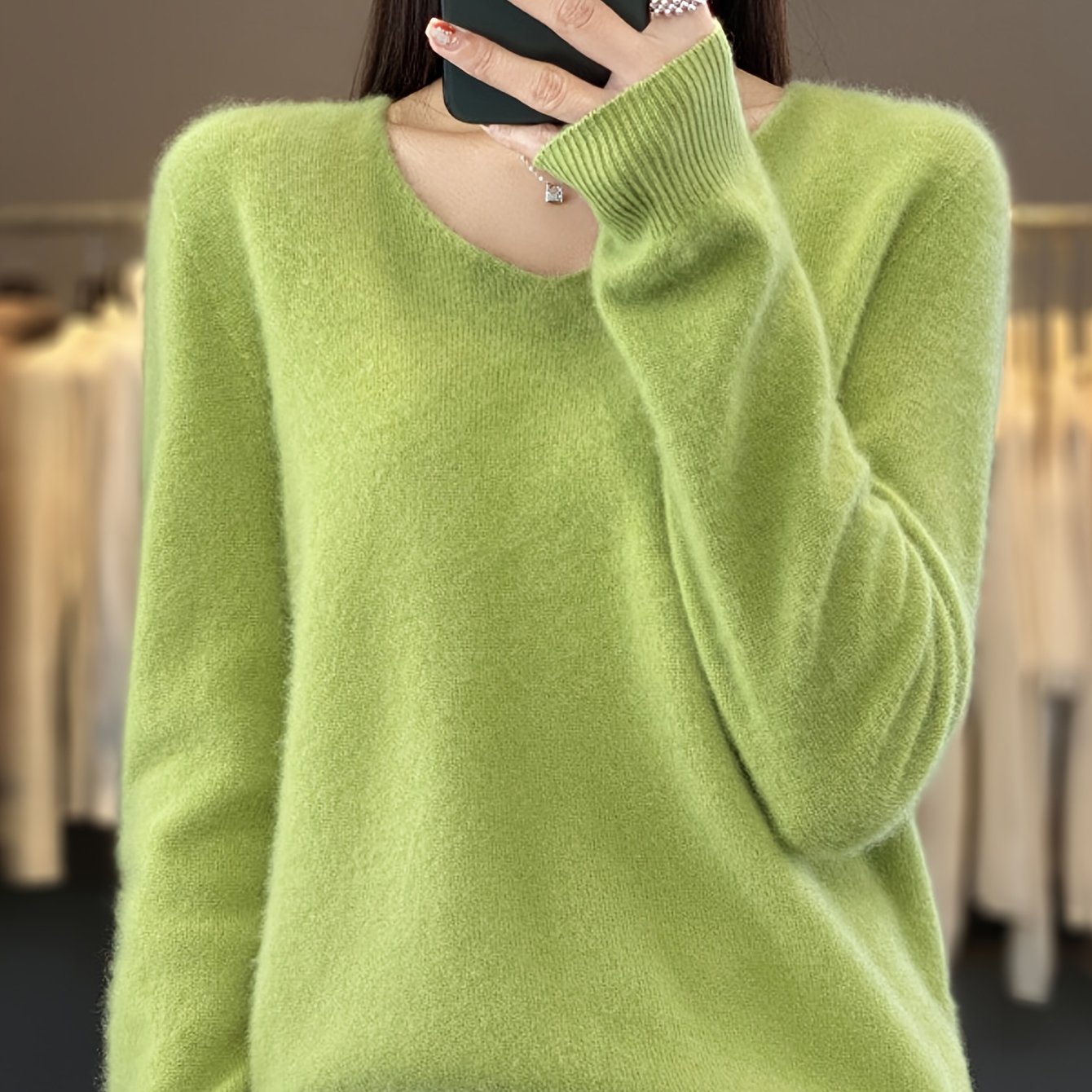 Women' Cashmere Sweater Pullover - Soft Loose-fit Sweater Suitable For Spring/summer Layering, Solid Color Casual Blouse Top, Hand Washable Cashmere Sweater For Office, Travel & Casual Attire
