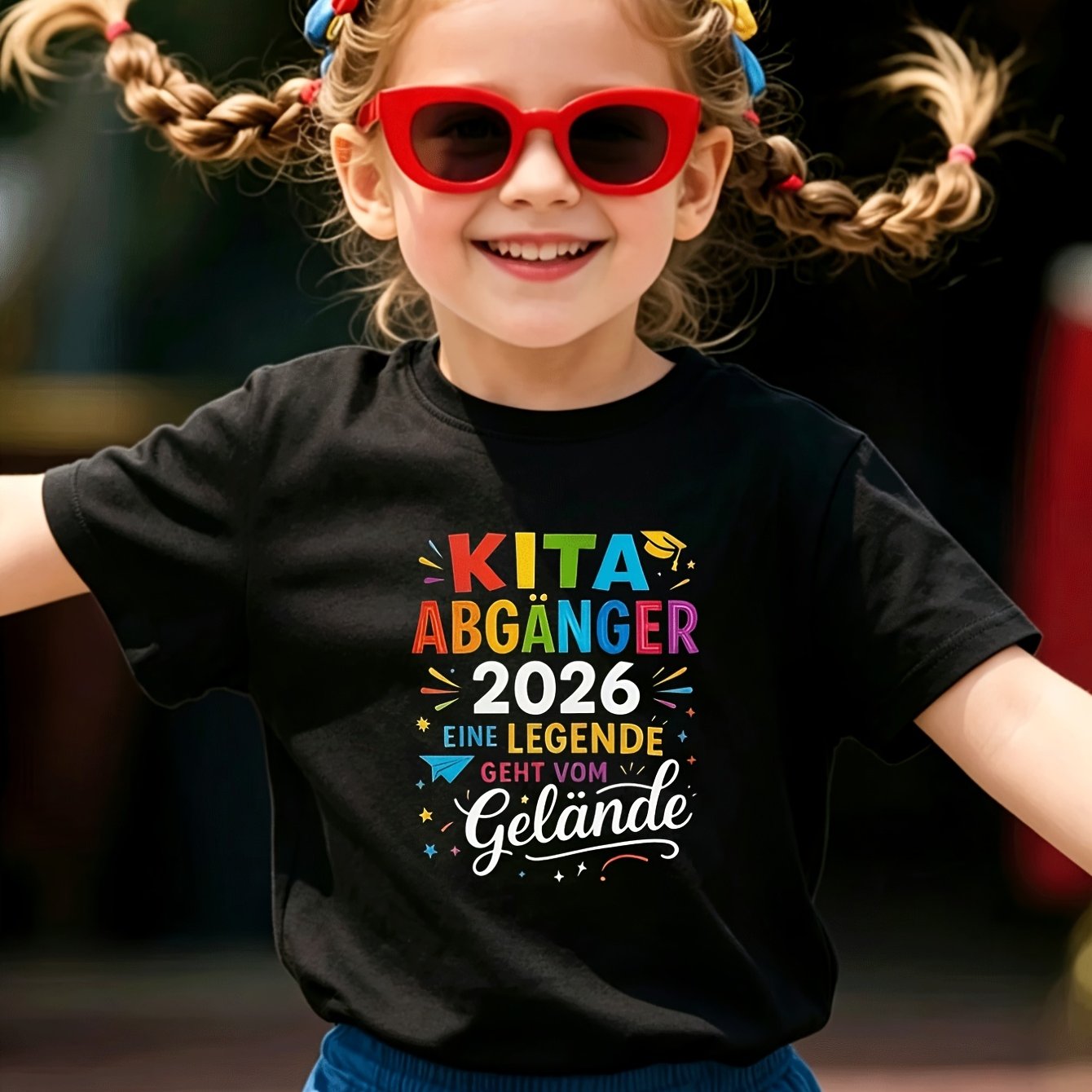 Kindergarten Graduation T-shirt For Boys And Girls In 2026 - Kita Abgänger With Stars And Colorful Balloon Decorations - Perfect For Children's Graduation Parties And Celebrations