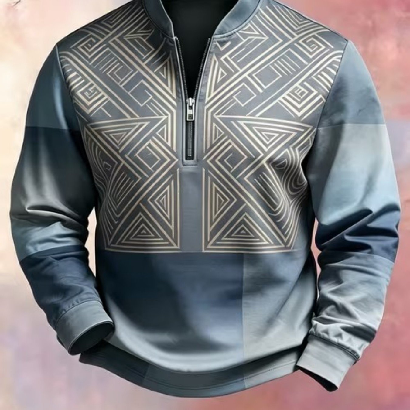 Image of 2026 New Retro Hunting Style Semi-zipper Sweater, Retro Matching Fashion Casual Collar Top, Outdoor Camping, Hiking, Fitness, Golf Versatile Single Product, Gift