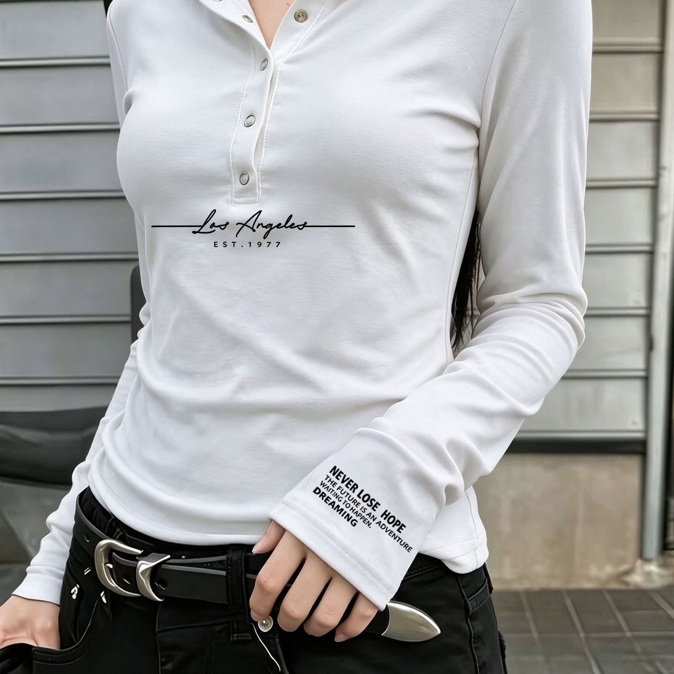 TEMU Minimalist Trendy Vector Pattern Button-up Long Sleeve T-shirt With Hood, Slim Fit And Casual Layer Top, Fashion Long Sleeve, Button-up Long
