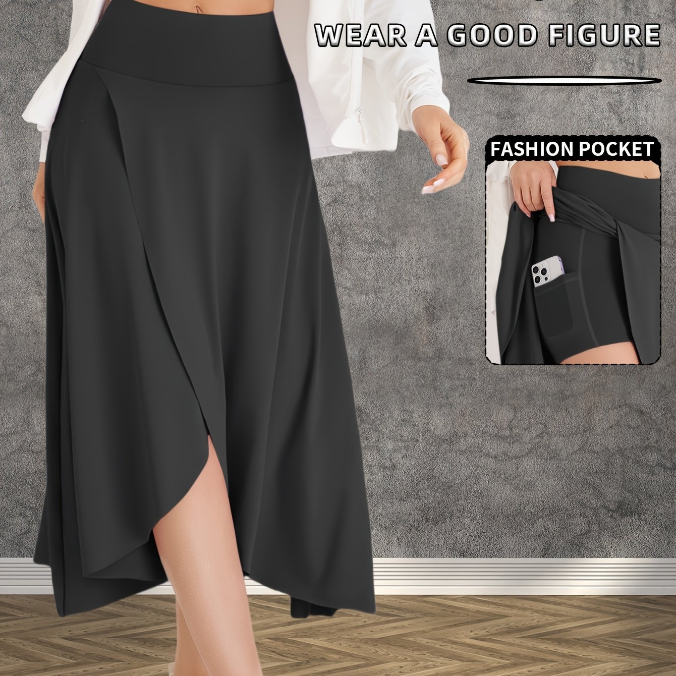 TEMU /summer Women's Casual Sporty Skort, Fashionable Yoga Skort, Fitness Outdoor Sports Skort, Tummy Control, Lifting, Body-hugging, Comfortable,