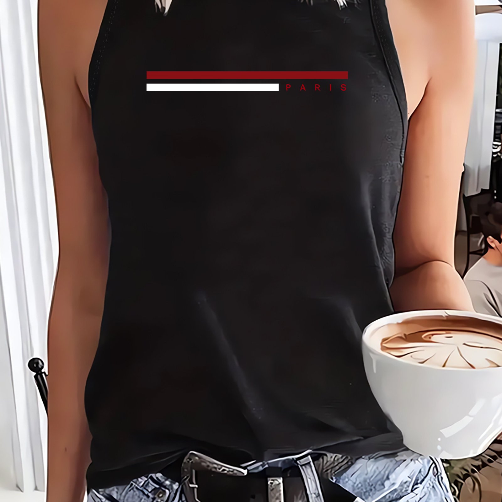TEMU Y2k, Women's Sleeveless Tank Top, Casual Loose Fit, Women's Spring And Summer Leisure Sportswear
