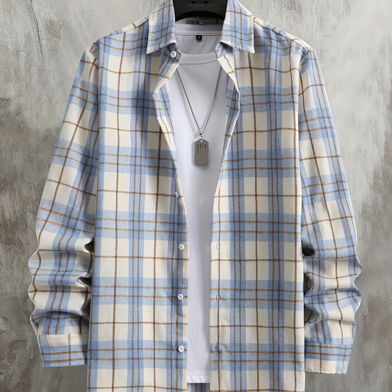 E-shop Lässiges Herren Flanellhemd - Relaxed Fit, Langarm, Karomuster, Knopfleiste, Klassischer Kragen, Geeignet für und Semi-Formelle Kleidung,