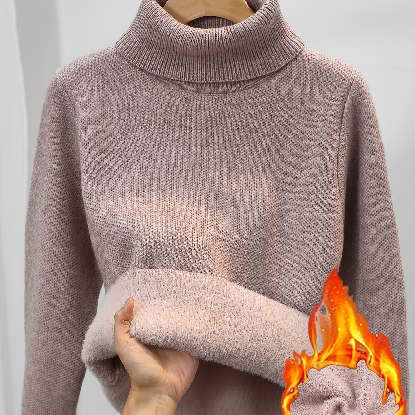 E-shop Eleganter Damen-Pullover mit hohem Kragen - Weicher, warmer Strickpullover, Ganzjahres-Alltags- & formelle Outfits, schickes Büro, Party- und