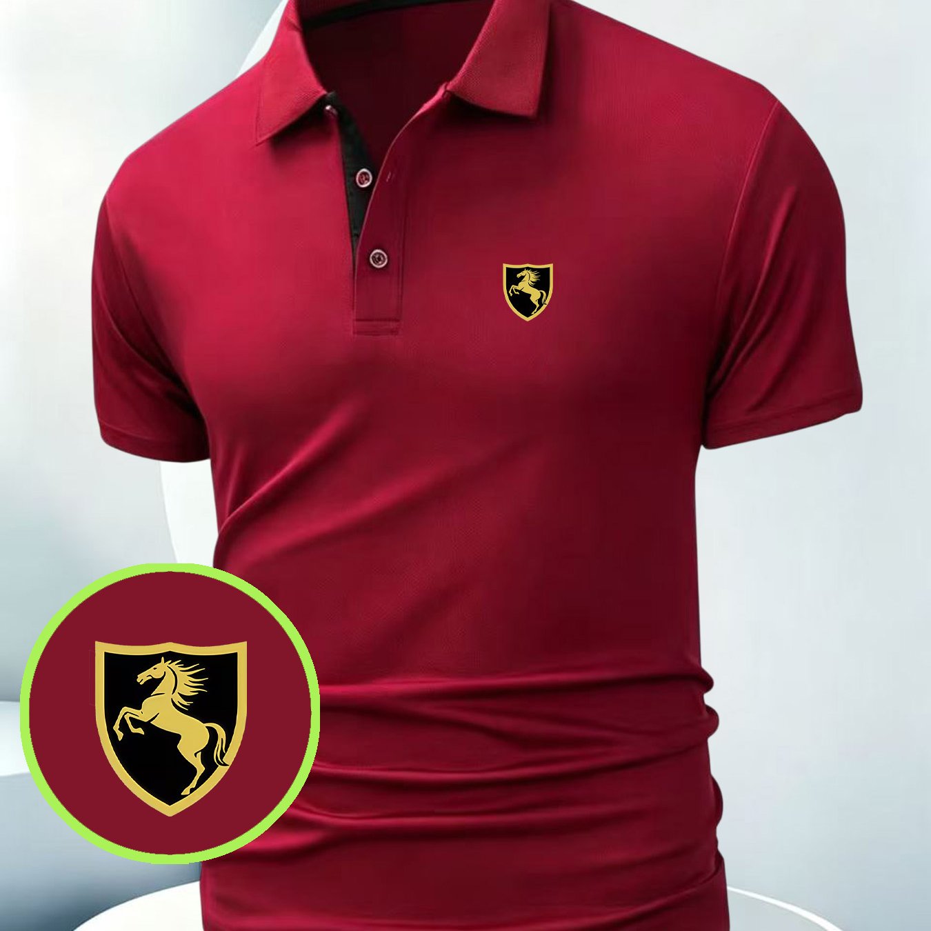 TEMU Pattern Print, Golf Shirt, Breathable Quick-dry Fabric, Men's Running Sports T-shirt Top, Shirt, , Versatile Fashion, Suitable For Weekend ,