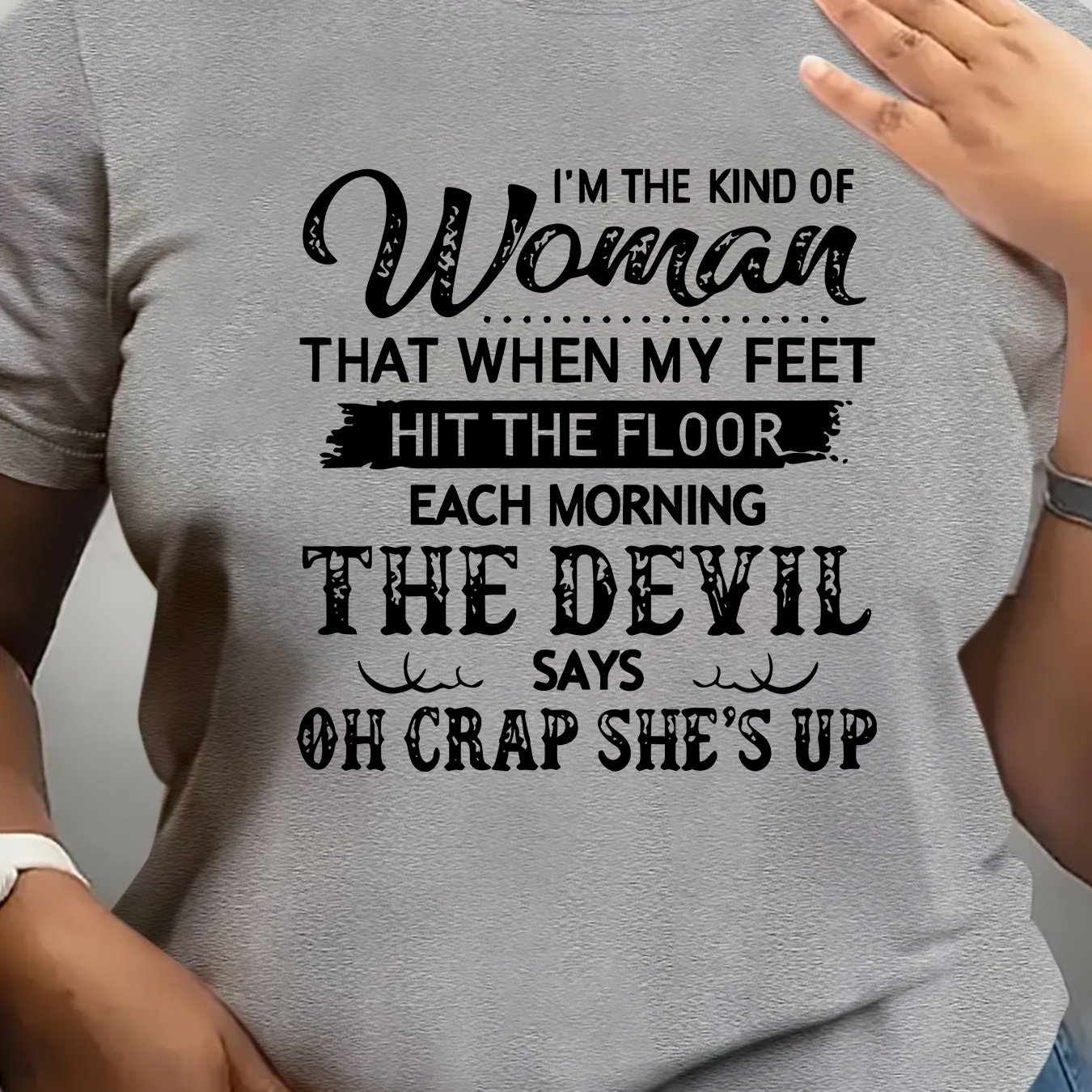TEMU Beautiful And Elegant Plus Size Women's Clothing Kind Of Woman When Touch The Floor Morning The Devil Oh Heaven Up Pattern Beautiful Ladies