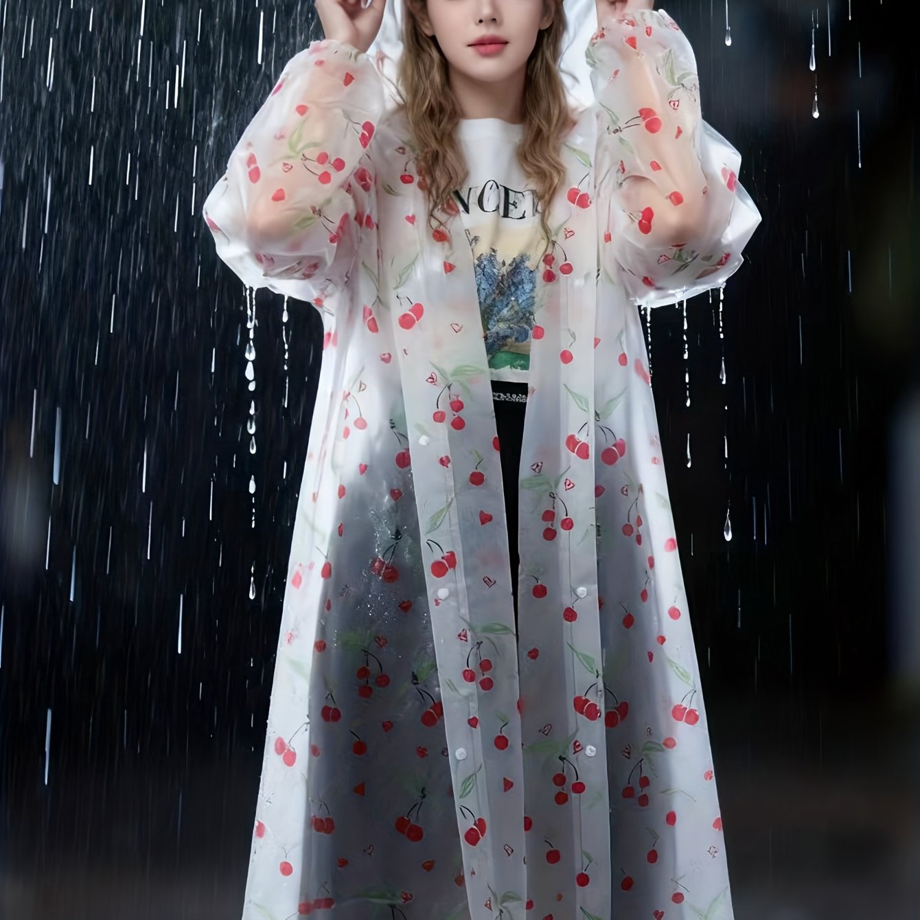 TEMU 1pc Outdoor Leisure Sports Raincoat, Full -piece Raincoat, Travel, Outdoor Cycling, Portable Raincoat, Drawstring, Hiking, Portable Adult