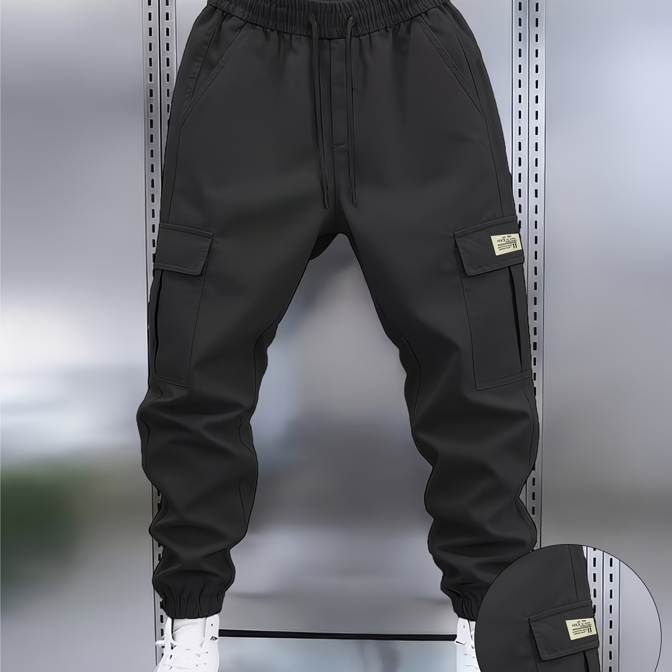 TEMU Men's Fashionable Athletic Jogger Cargo Pants In Multiple Colors, Featuring Dual Side Multi- And A Drawstring Waist. Perfect For , , Outdoor
