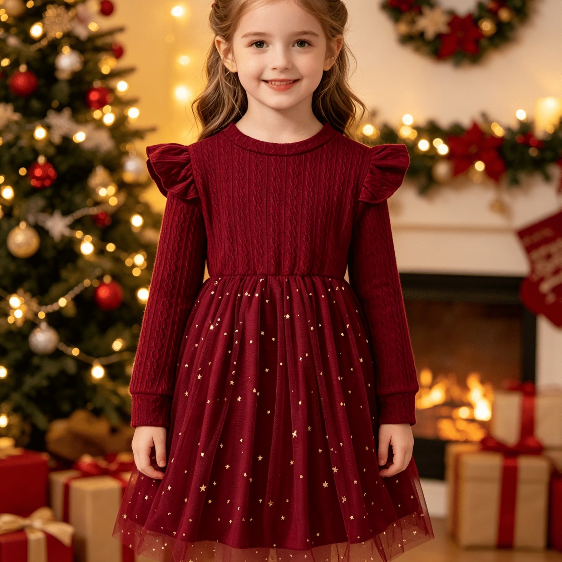 Mesh Ruffle Dress