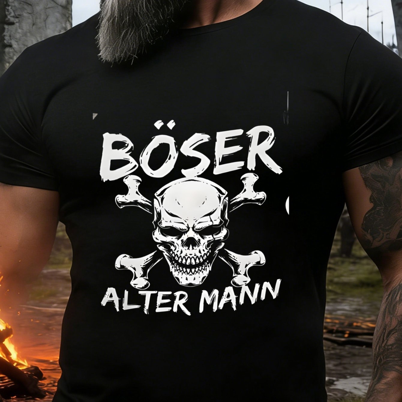 Men's With Skull And Print And Alter Mann Text For Casual Wear, Plus Size
