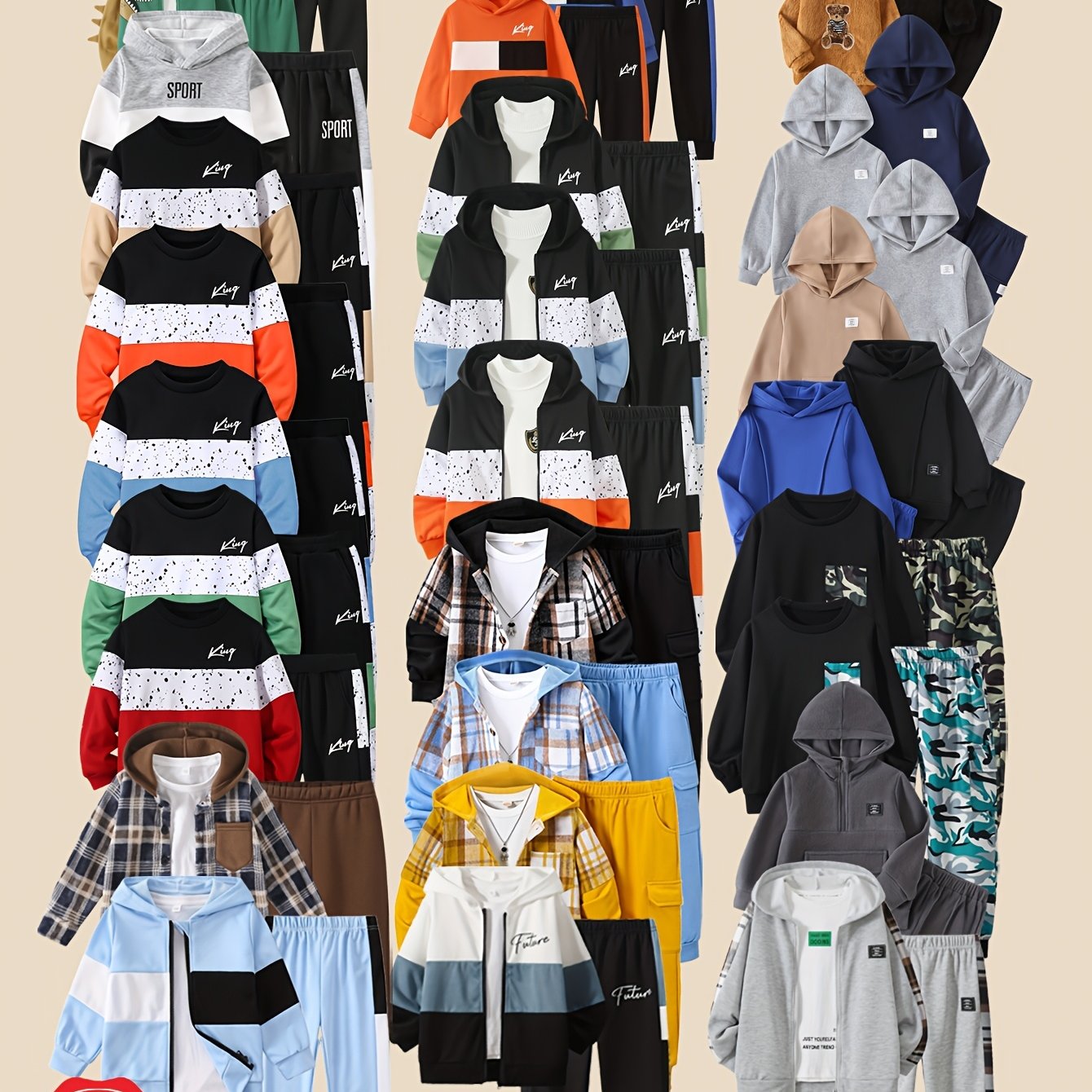 TEMU 4pcs Of Fashionable Boys' Tops And Trousers Boys' 3-14 Years Old Outfit Gift Boys' Outdoor Sports Set 2 Sets Please Do Not Purchase Mind, For