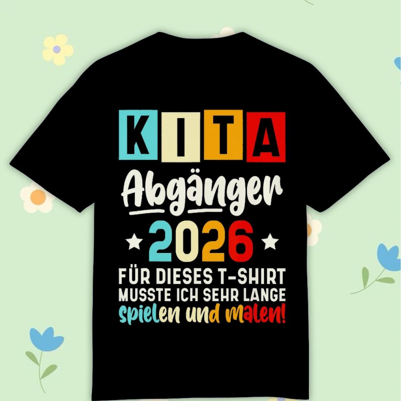 Image of Kita Abgaenger 2026 Schulkind Einschulung Schule Letzter Tag T-shirt Comfortable Casual Crew Neck Tee For Boys And Girls T Shirt, 200g