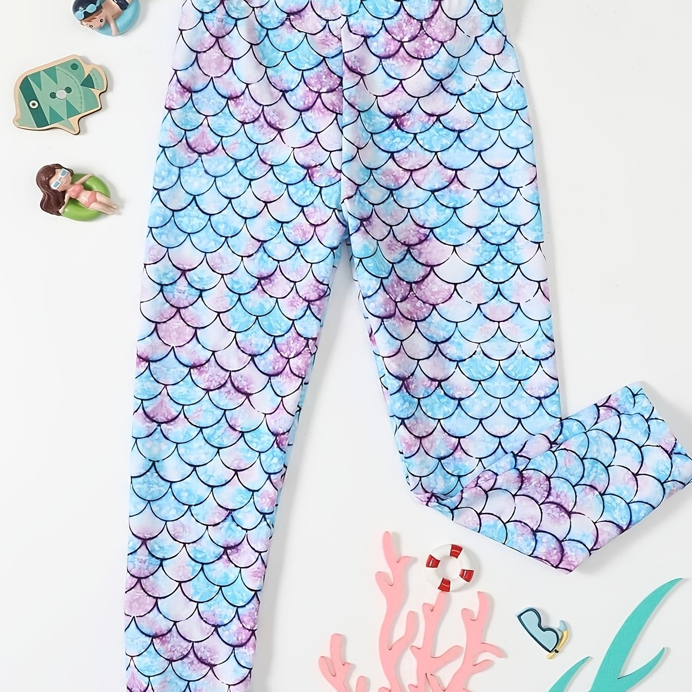 TEMU Mermaid Style Swim Bottom, Iridescent Scale Design, Starting An Underwater Tale Journey