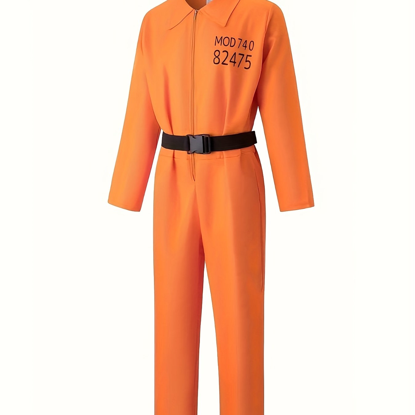 TEMU Halloween Cosplay Prisoner Costume For Men And Women, Featuring An Orange Jumpsuit For Stage Performances, Role Play Outfits Men