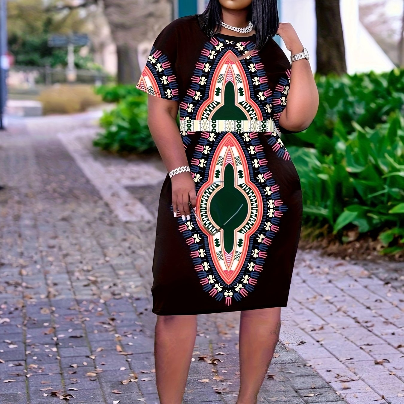 african print t shirt dress D'iyanu