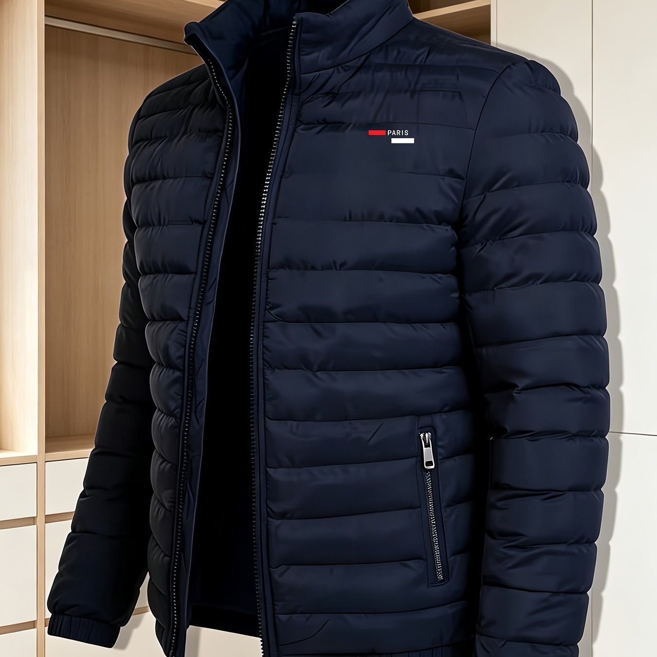 TEMU Winter All-match Men's Trendy Jacket Latest Style Trendy Individual Print Warm Coat Jacket Christmas Gift Suitable For Father, Friend, Colleague