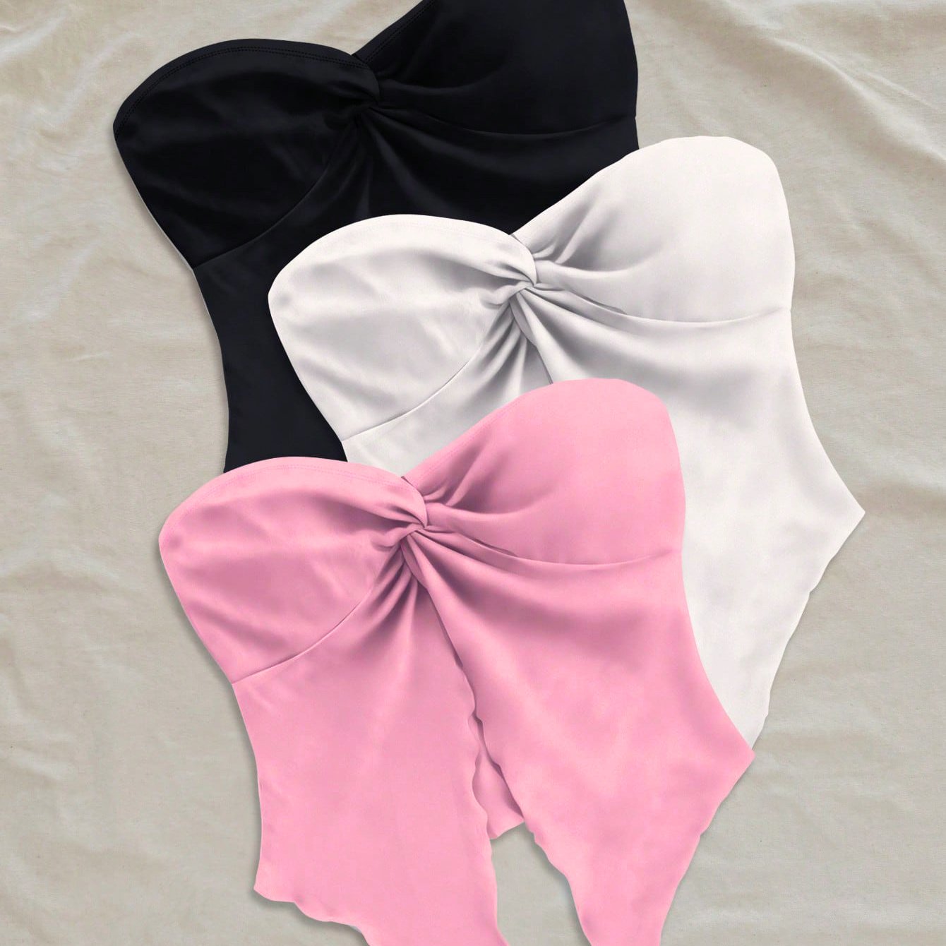 TEMU Conjunto de 3 tops de mujer - 3 piezas, tops de tirantes, tops sin espalda, tops de color sólido, tops , tops de , tops de otoño, tops de color