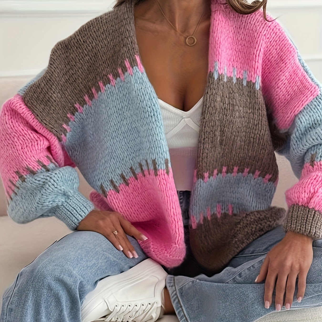 E-shop Damen Color- Freizeit Cardigan Sweater, lockere, weiche und bequeme Jacke [Nian Nian]