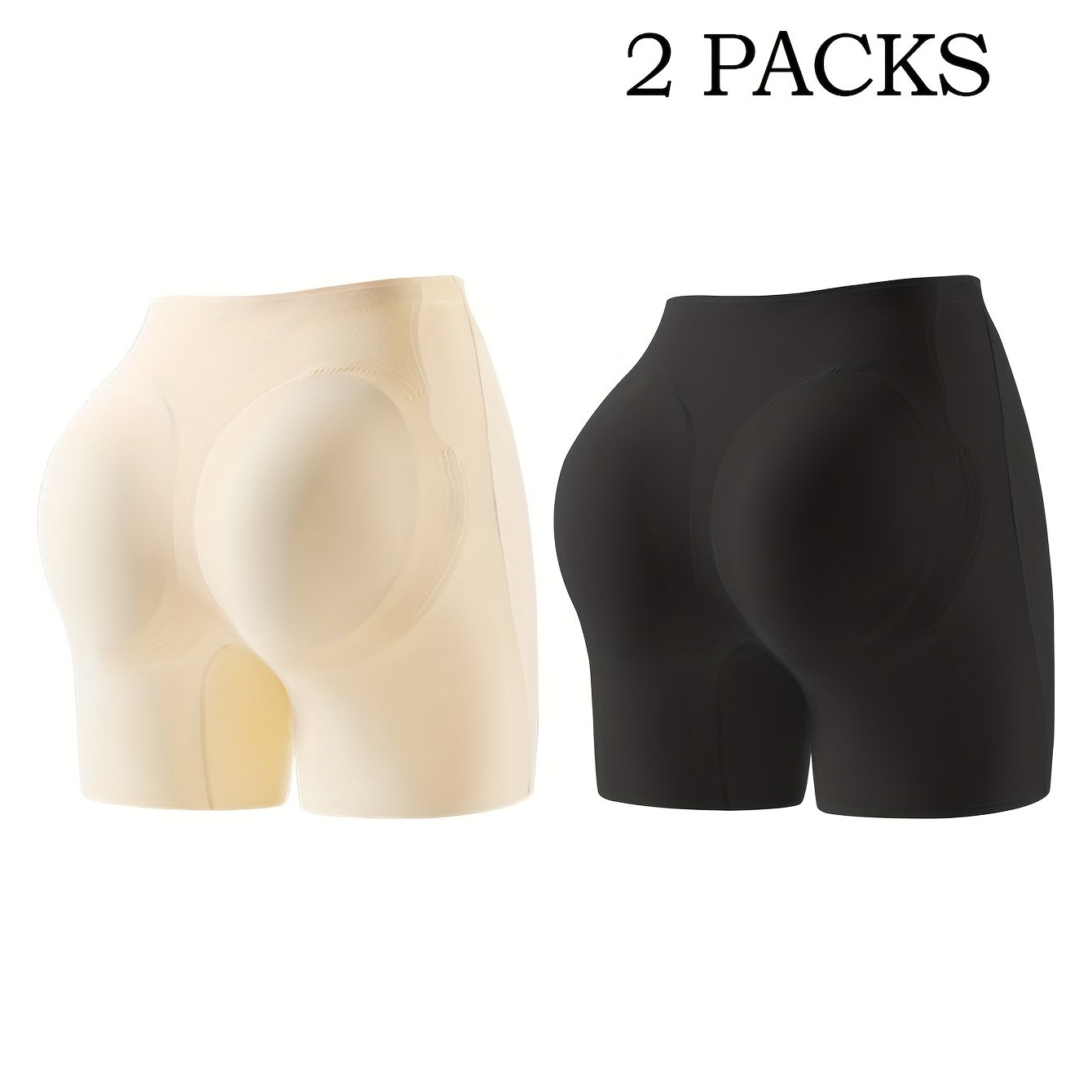 TEMU 2 piezas de ropa interior: Bragas moldeadoras para mujer con levantamiento de glúteos y de caderas, con relleno, bóxers ajustables para esculpir