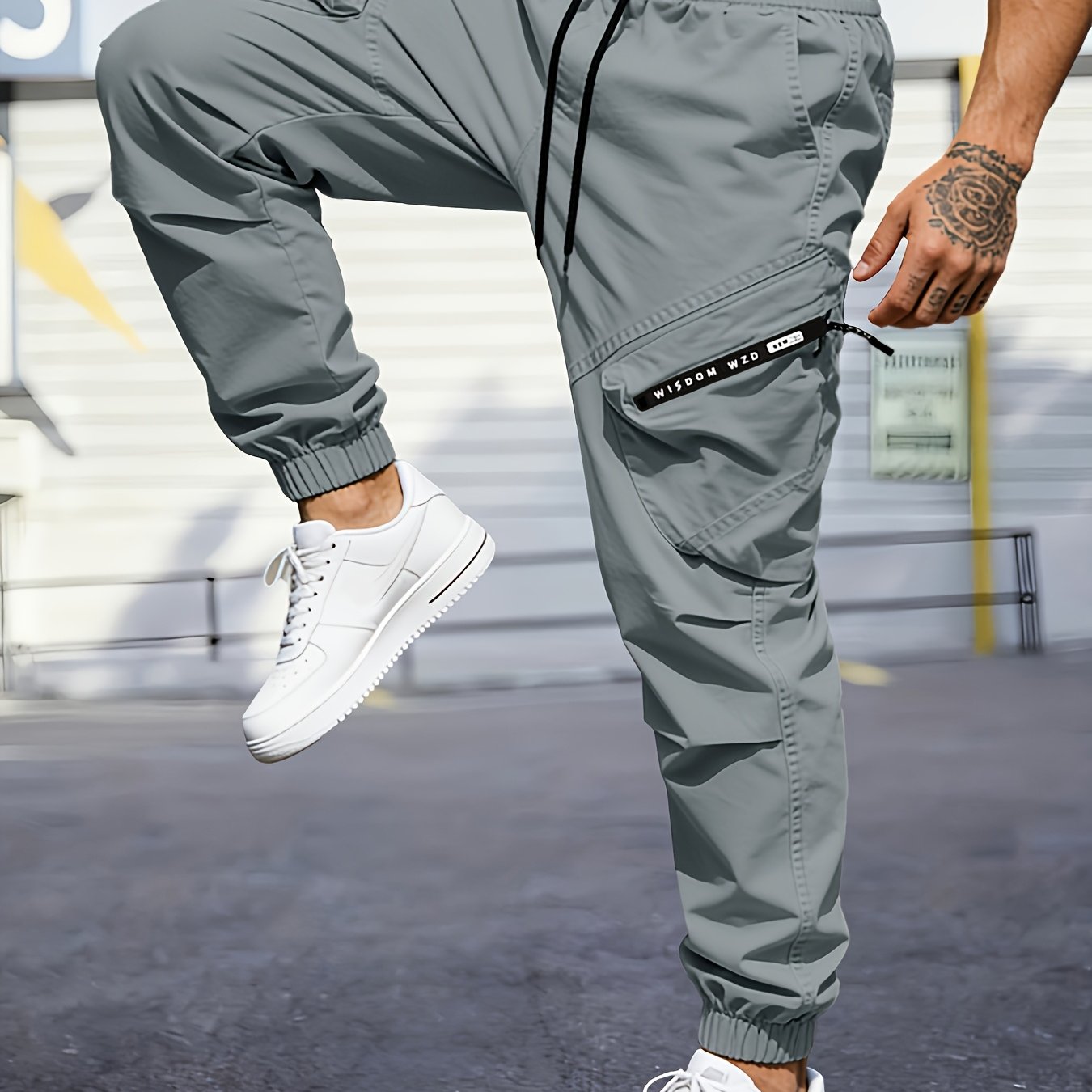 E-shop Herren Outdoor Cargo-Arbeithose mit , großen Reißverschlusstaschen, verstellbarem Kordelzugbund, für alle Jahreszeiten geeignet, leicht