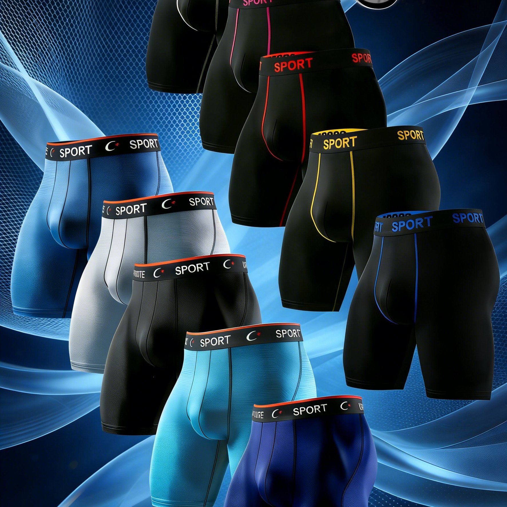 TEMU 5pcs Random Men&;s Underwear, Breathable, Comfortable, Quick-drying, Sweat-absorbing, High-elasticity, Anti-chafing Shorts, Breathable