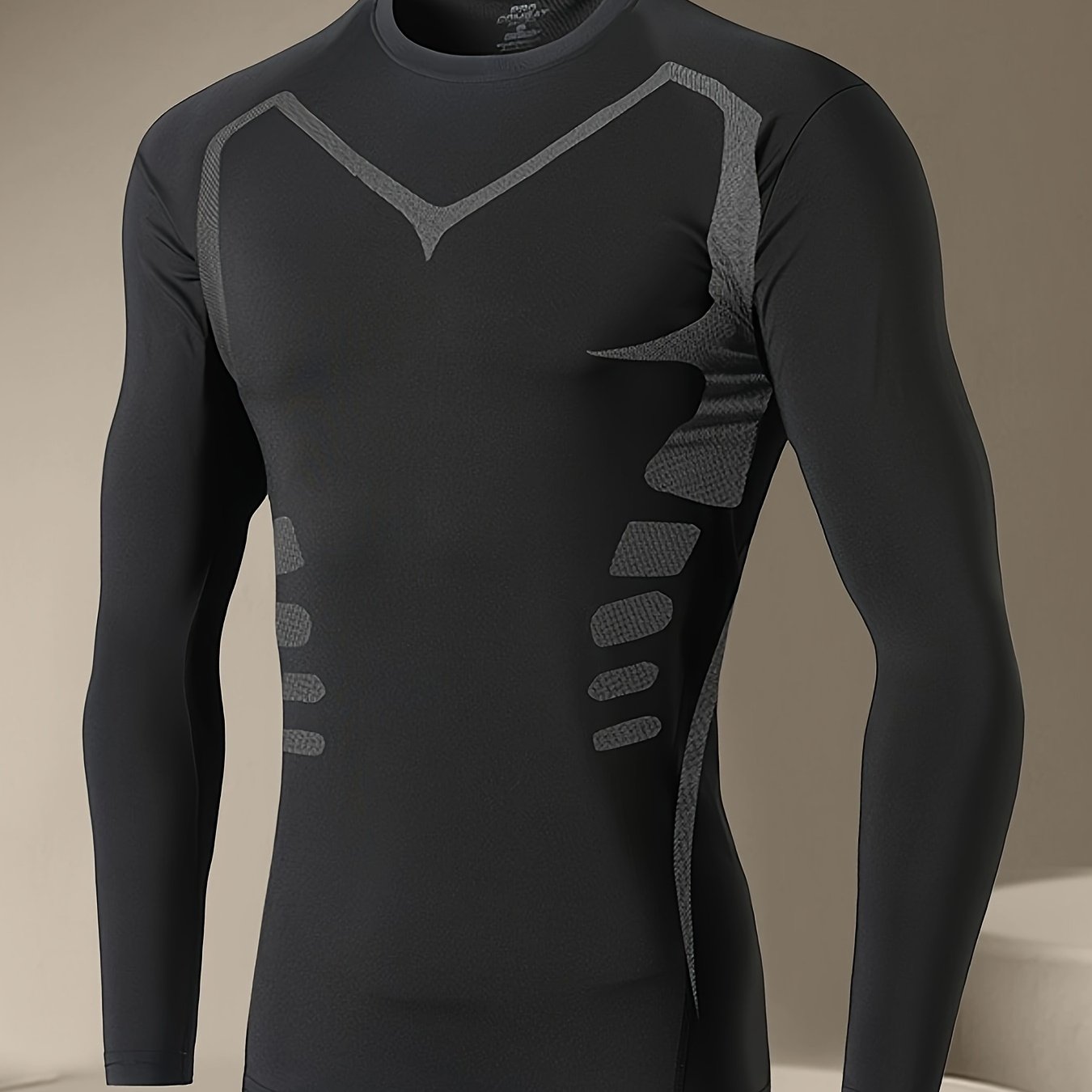 TEMU Men's Breathable Sports Compression Tee, Plain Color Summer Outdoor Shirt For Men, Activewear For Fitness