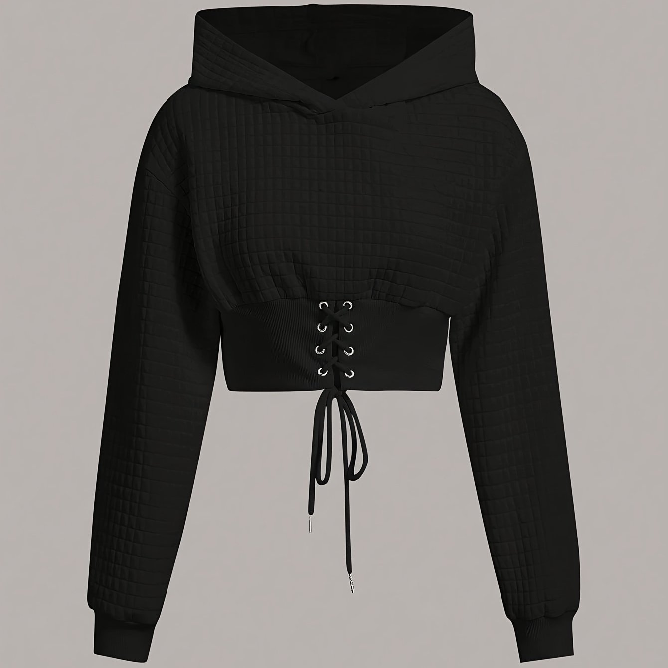Women's Lace-up Hooded T-shirt