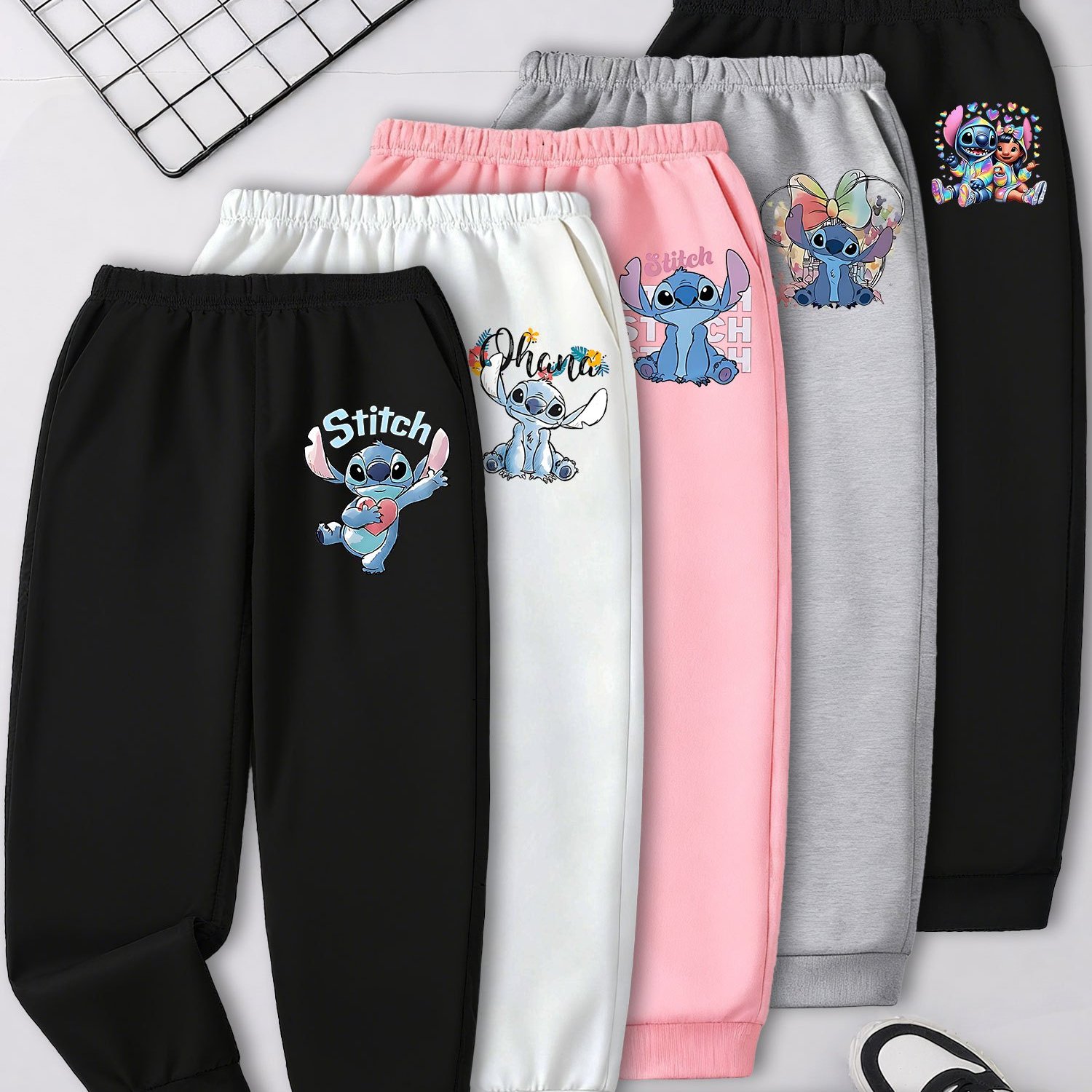 TEMU 5 Colors 1pc Sweatpants, Stitch Long Sweatpants, Funny Stitch Graphic, -friendly, Stretchy Breathable, Fashion Versatile, Casual Sweatpants For