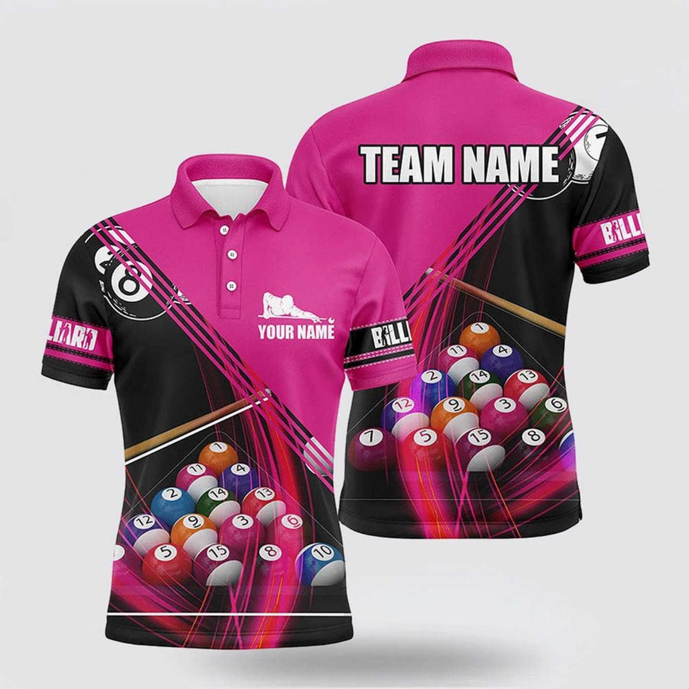 TEMU Men's Custom Billiards Shirt, Billiard Ball Print Pattern, Durable, Casual And Stylish