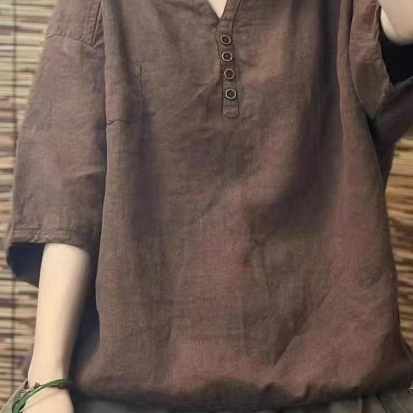 TEMU 夏新作 シンプル通勤 マルチリネン半袖ブラウス 女性用 シンプルで大胆 文学的 ディテールが繊細 ゆったり 目を引く シンプルファッショントレンド マルチデイリー通勤 パーティー デート レジャー 全てに適応