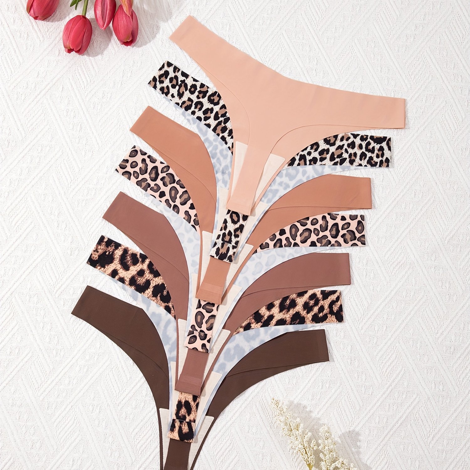 7pcs Sexy Leopard Print Low-rise, Soft, Comfortable, Breathable And Quick-drying Underwear For Women