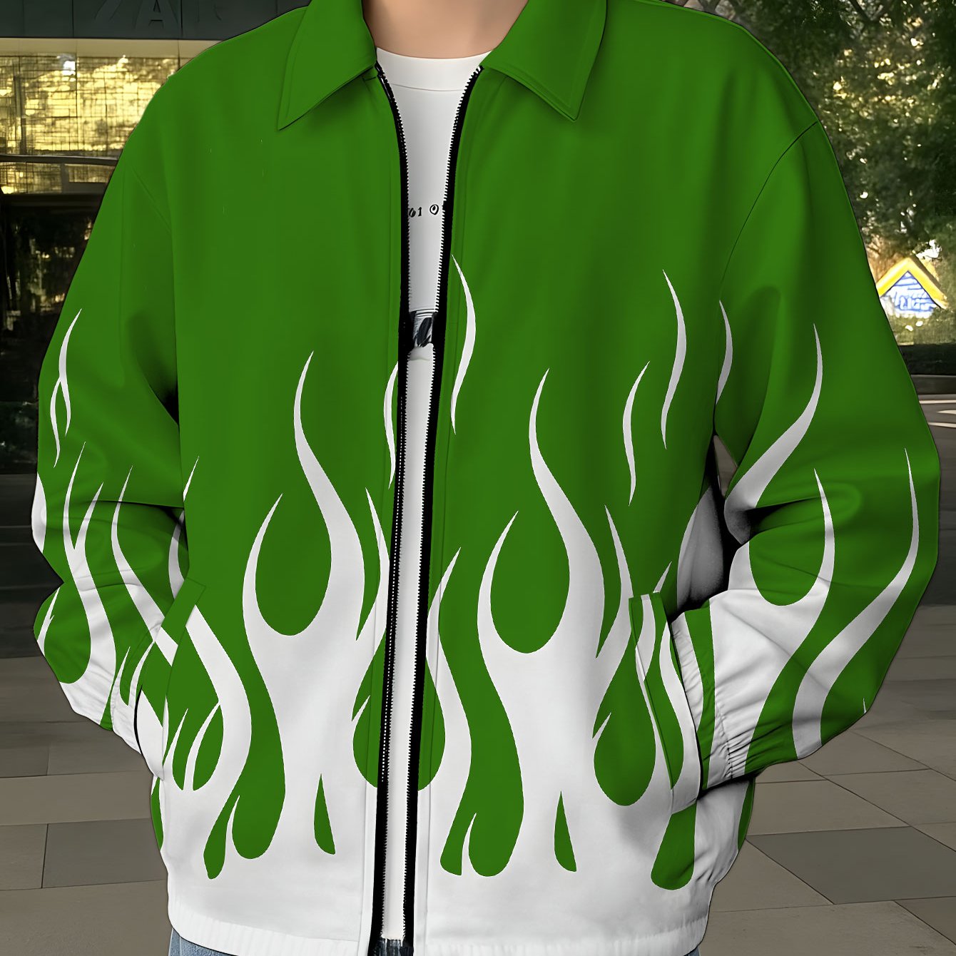 TEMU 's Lapel Jacket, Trendy Lightweight Men's Outdoor Jacket, Regular Versatile Short Workwear Jacket, Casual Men's Jacket Top, Green And Minimalist