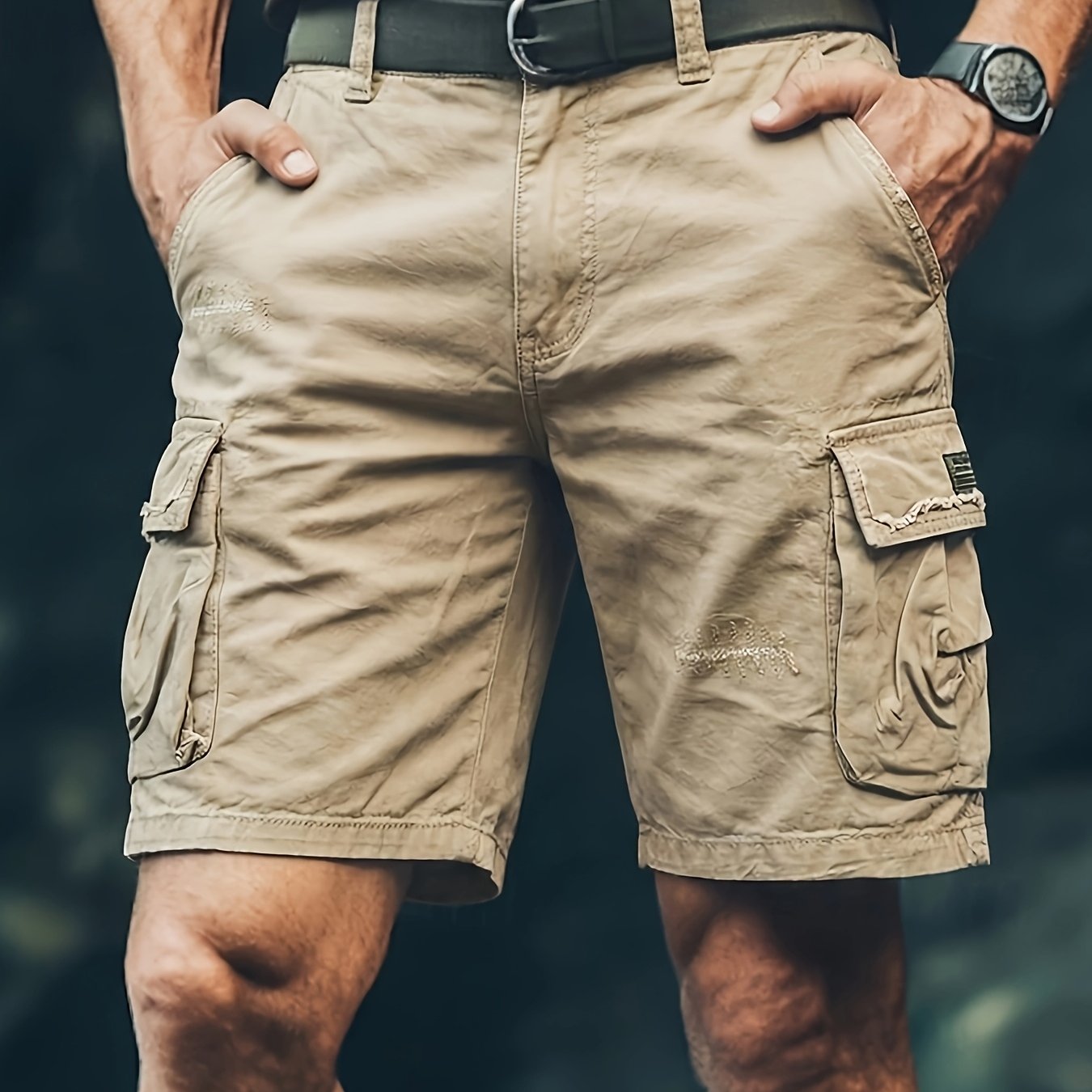 1pc Men's Shorts Casual Outdoor Trendy All-match Athletic Multi-pocket Cargo Shorts 2503